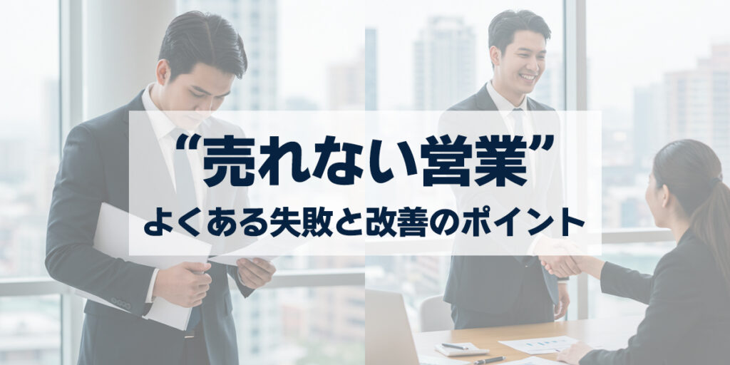 「“売れない営業”にならないために｜よくある失敗と改善のポイント」を紹介するバナー画像